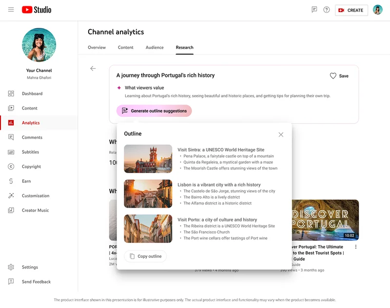 YouTube a annoncé de nouveaux outils alimentés par l'IA pour les créateurs, notamment des arrière-plans génératifs et des doublages automatiques.-2