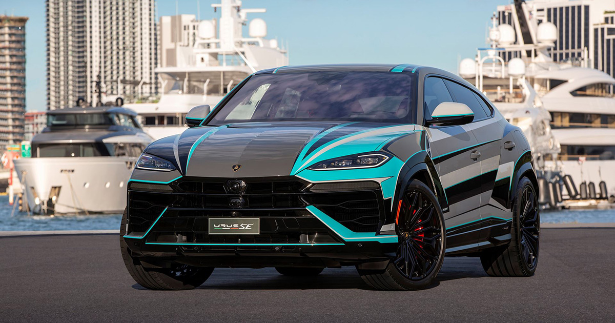 Lamborghini Urus SE з унікальним дизайнерським фарбуванням на виставці Art Basel