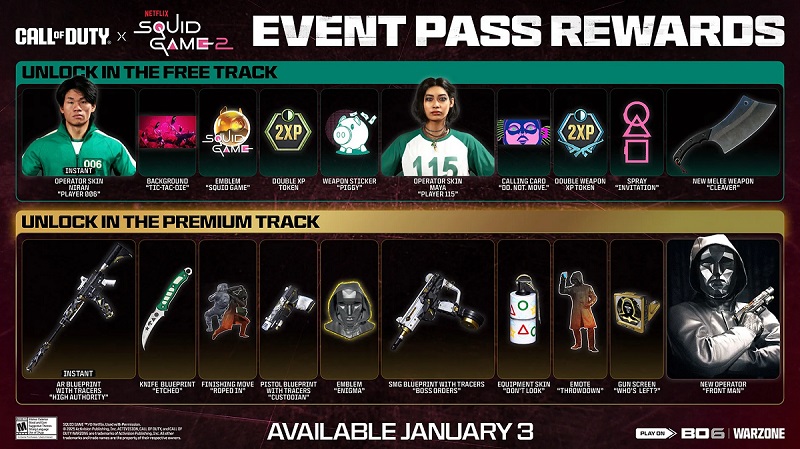 Squid Game Event Pass content
