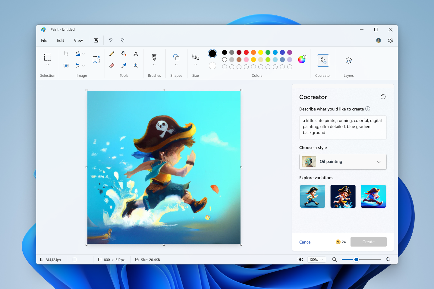Microsoft тестирует генератор изображений на основе DALL-E в Paint для Windows 11