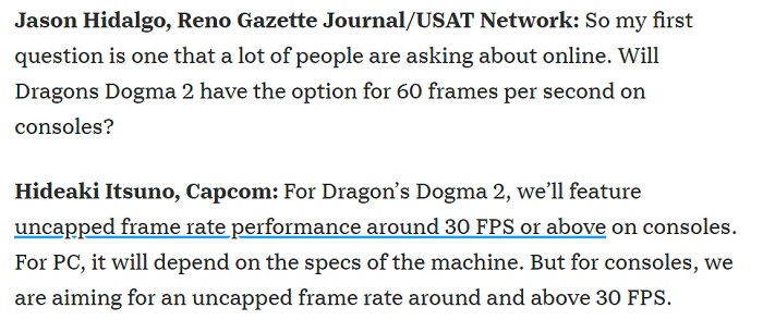 It's official: high FPS in Dragon's Dogma 2 is only available on PC-2