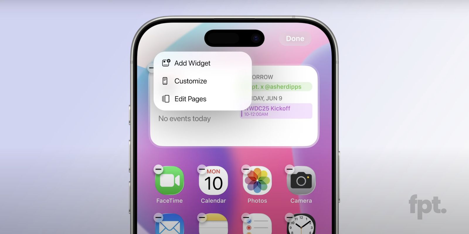 Меню iOS 19