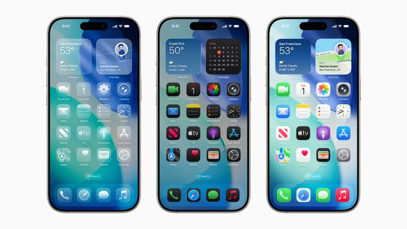 Home screen customization in iOS 26