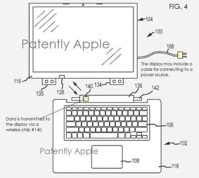 Apple патентует гибридный ноутбук с беспроводной зарядкой и передачей изображения-3
