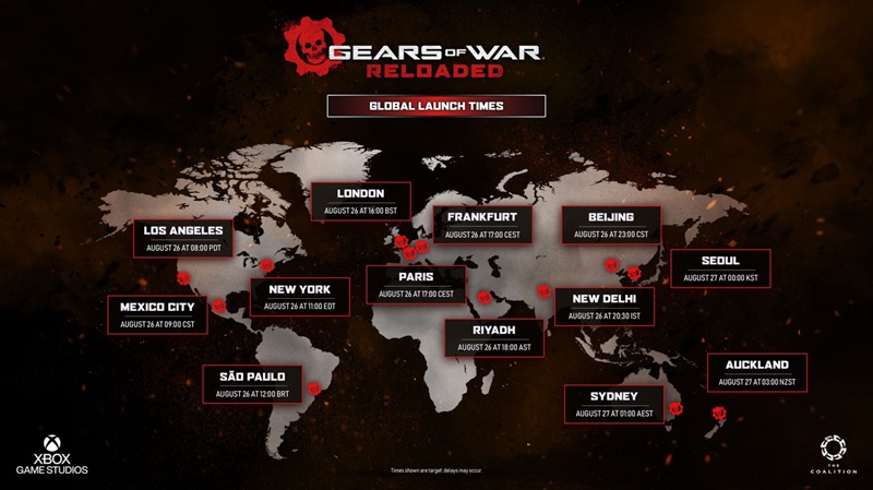 Карта доступності Gears of War: Reloaded