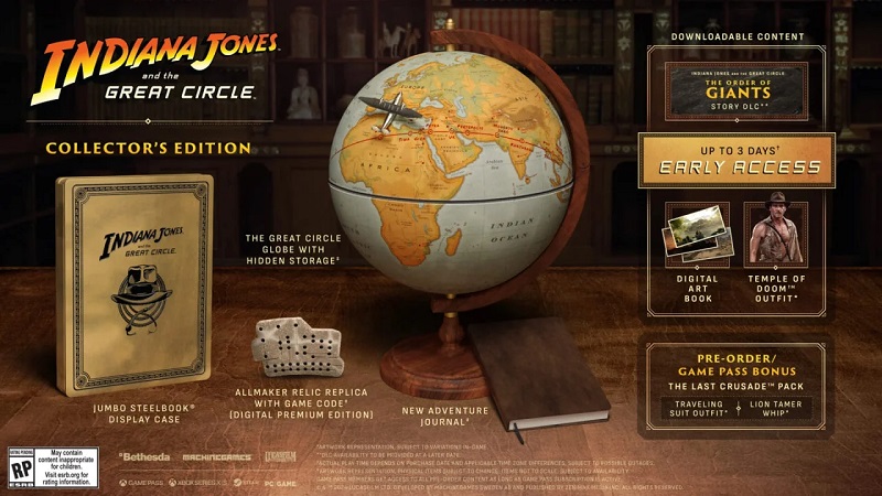 Who wants a globe? Bethesda has unveiled collector's and premium editions of action-adventure Indiana Jones and the Great Circle-2