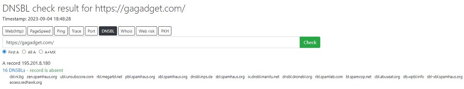 Blacklist IP Address Check