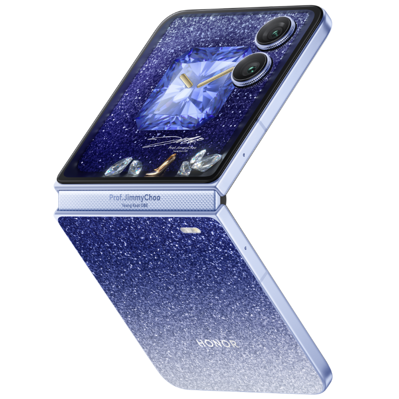 Дизайн смартфона Honor Magic V Flip 2 в цвете Jewel Blue