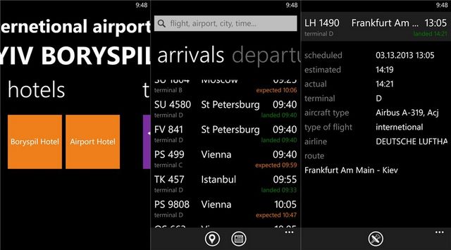 Аэропорт «Борисполь» выпустил приложение для Windows Phone. На очереди - iOS и Android.-2 Аэропорт «Борисполь» выпустил приложение для Windows Phone. На очереди - iOS и Android.-2