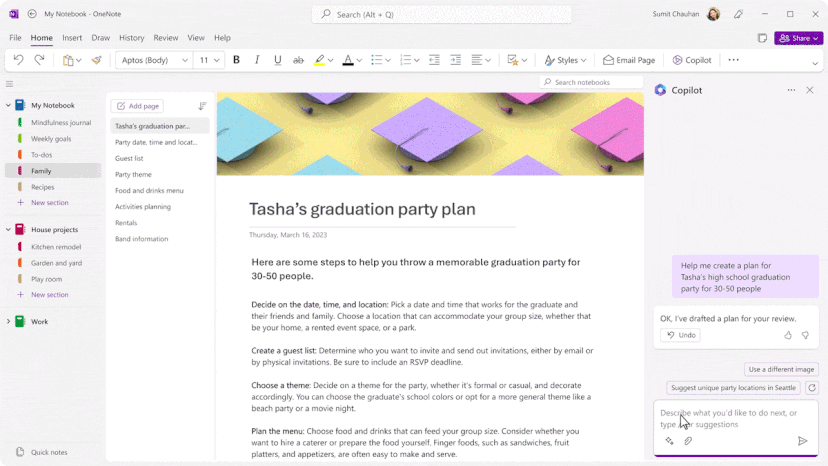 Microsoft will add the Copilot AI assistant to the OneNote app in November-2
