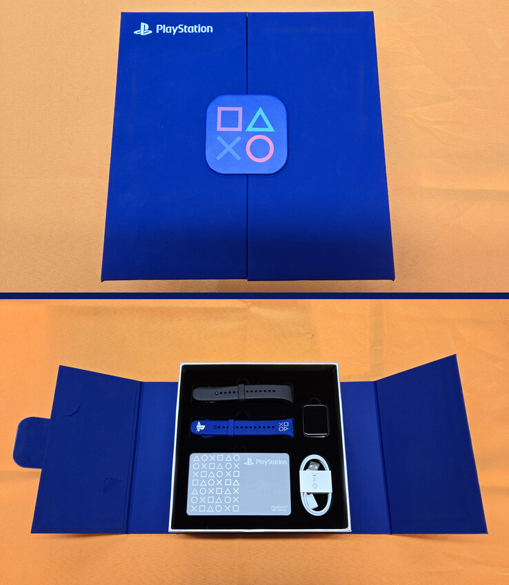 Packaging and contents of the PlayStation fitness tracker box