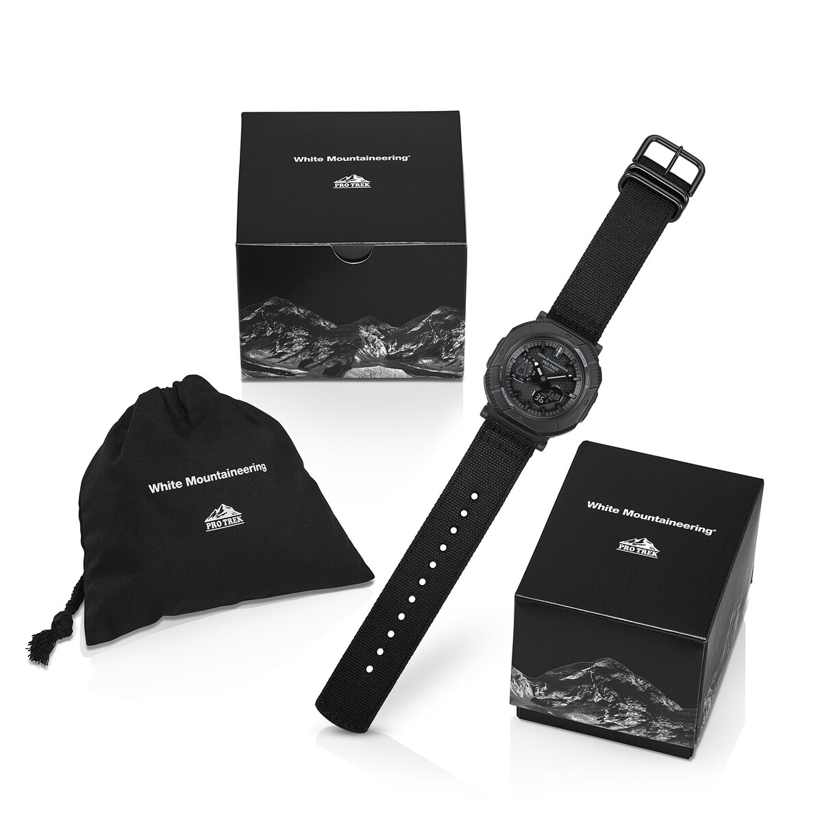 Casio Pro Trek PRJ-B001WM-1 against the backdrop of a natural landscape