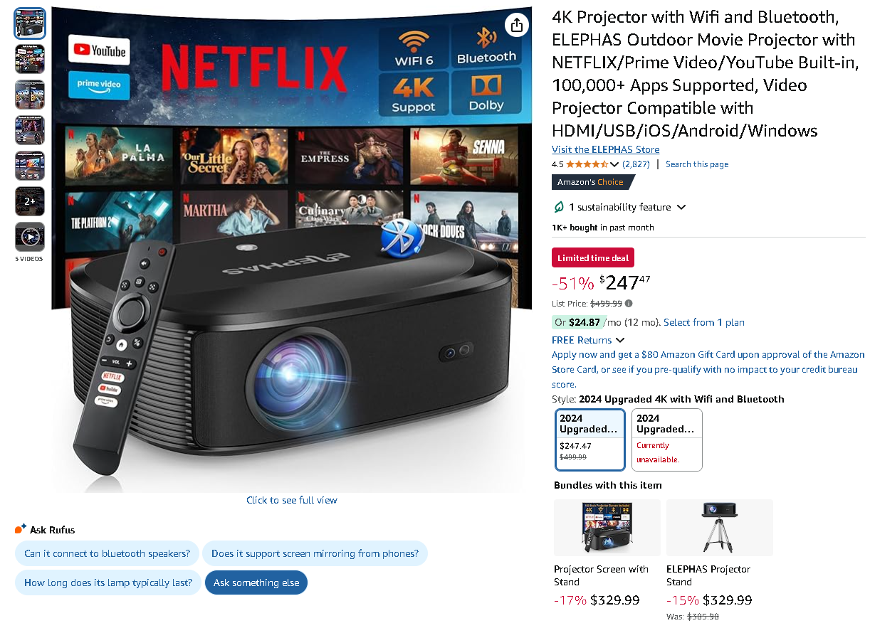 Screenshot of the ELEPHAS Projector