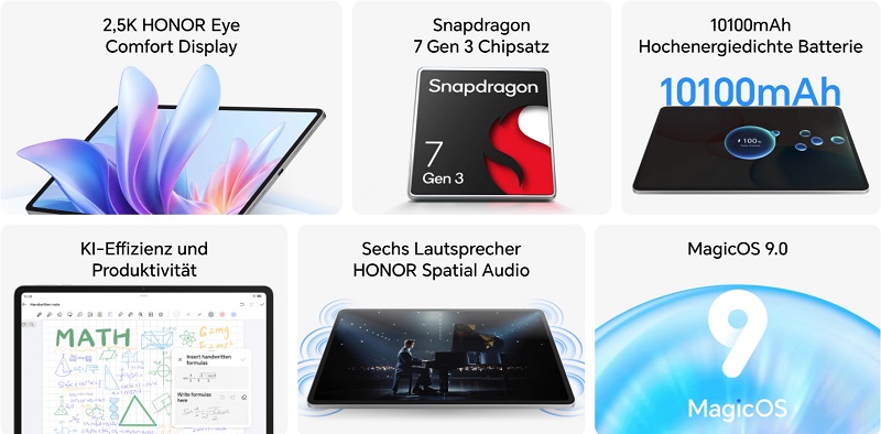 Honor Pad 10 у синьому та сірому кольорі