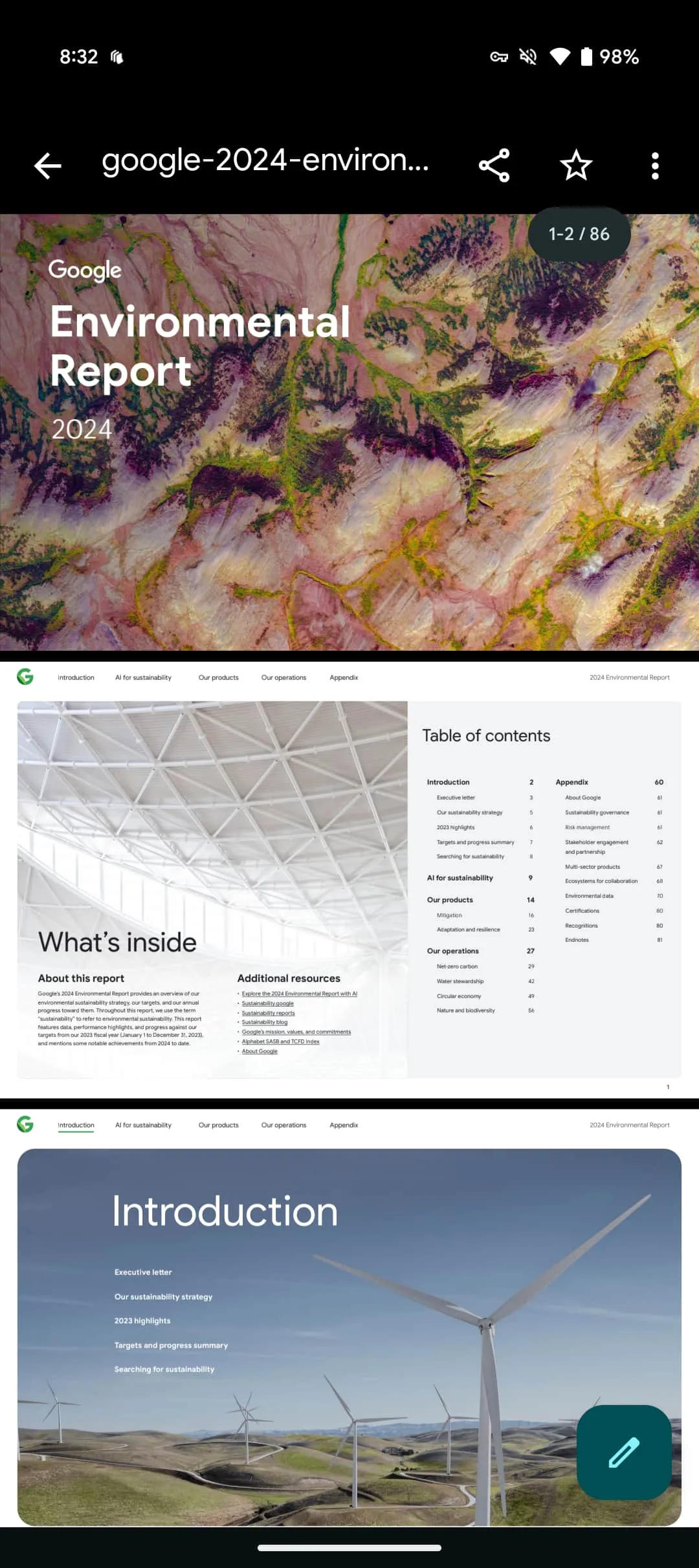 PDF viewer in the Google Files app