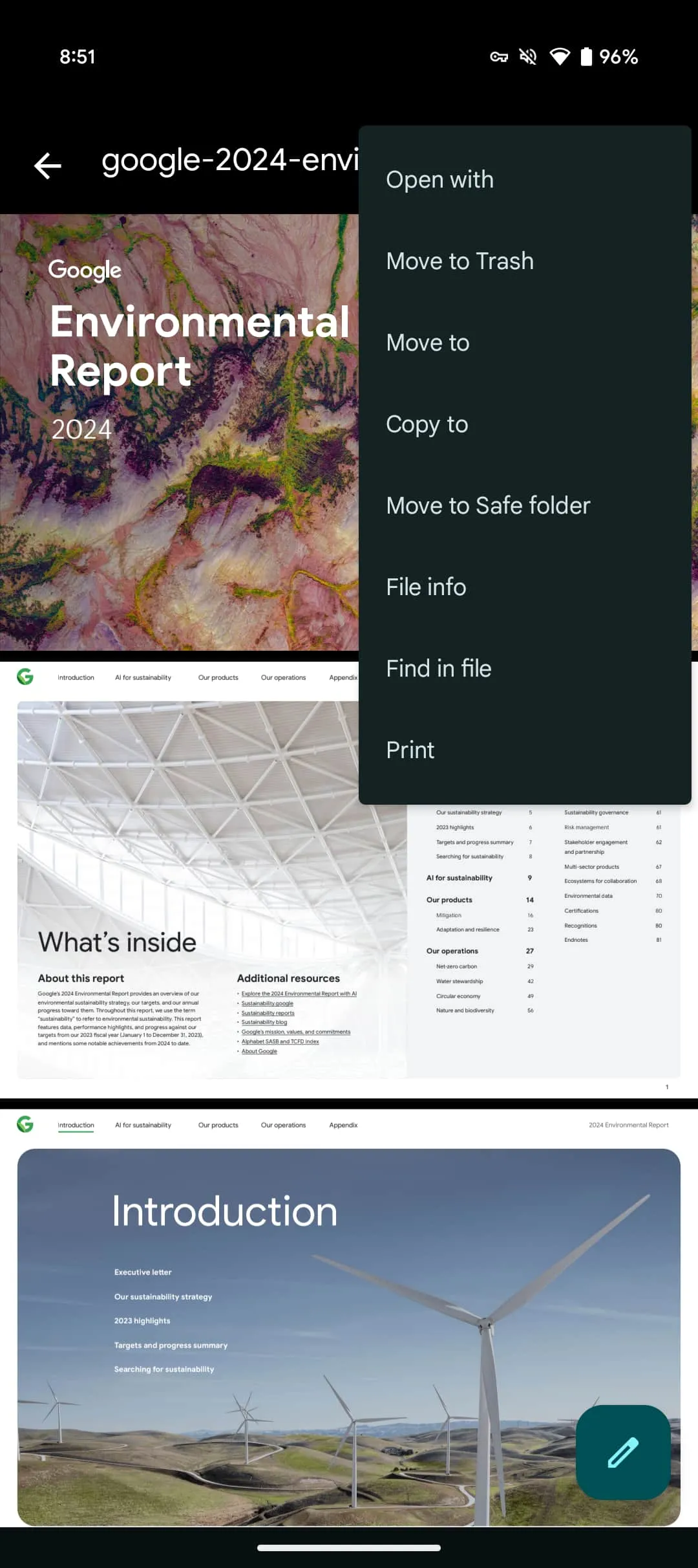 Google Files app interface with new PDF viewer