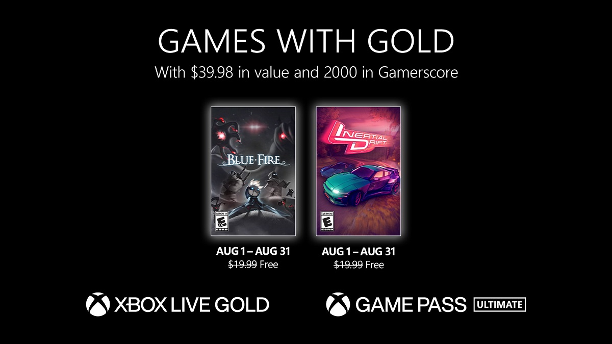 Xbox Live Gold subscribers will get two great games in August, Blue Fire and Inertial Drift