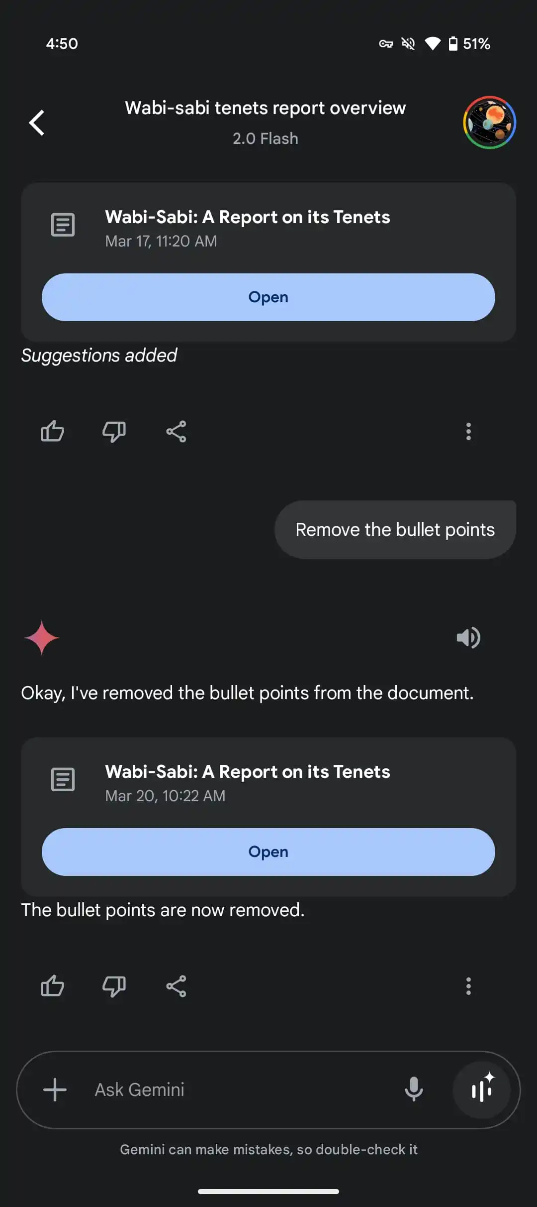 Canvas in the Gemini app, image 1