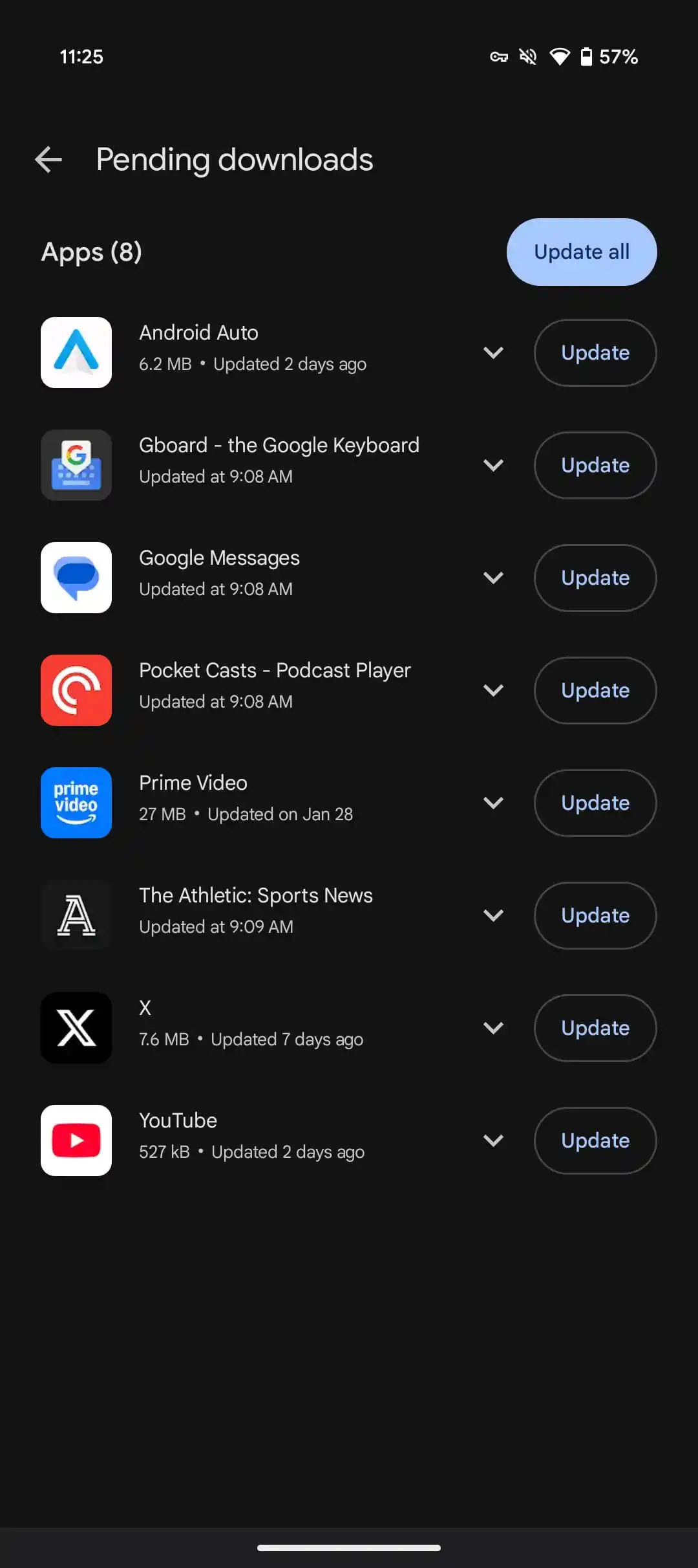 Already updated apps reappear as not updated. Illustration: 9to5Google