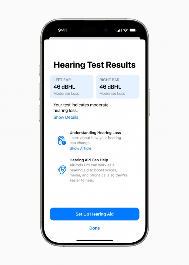 Image des AirPods Pro 2 avec un nouveau mode d'aide auditive