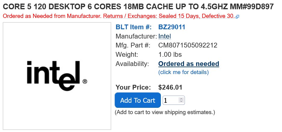 Процесори Intel Core 5 120 та 120F