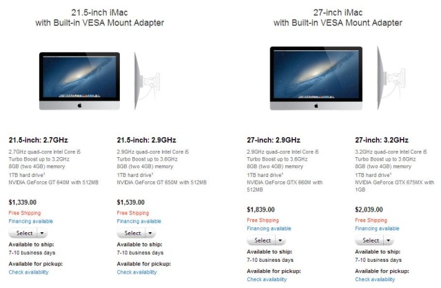 Apple iMac с VESA-адаптером для крепления на стену
