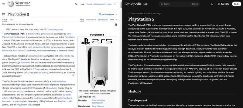 Изображение Grokipedia
