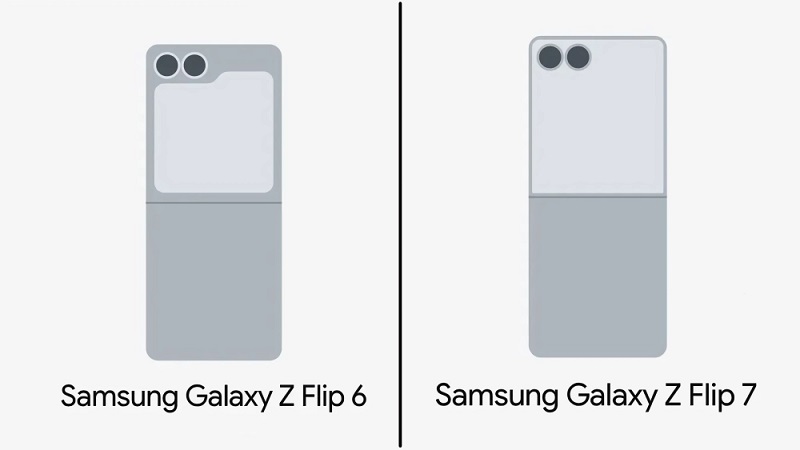 Schéma de design du Galaxy Z Flip 7 avec écran externe