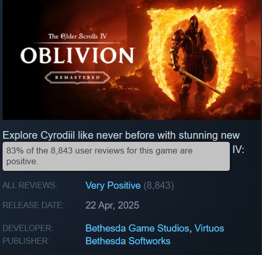 Скриншот из ремастера The Elder Scrolls IV: Oblivion