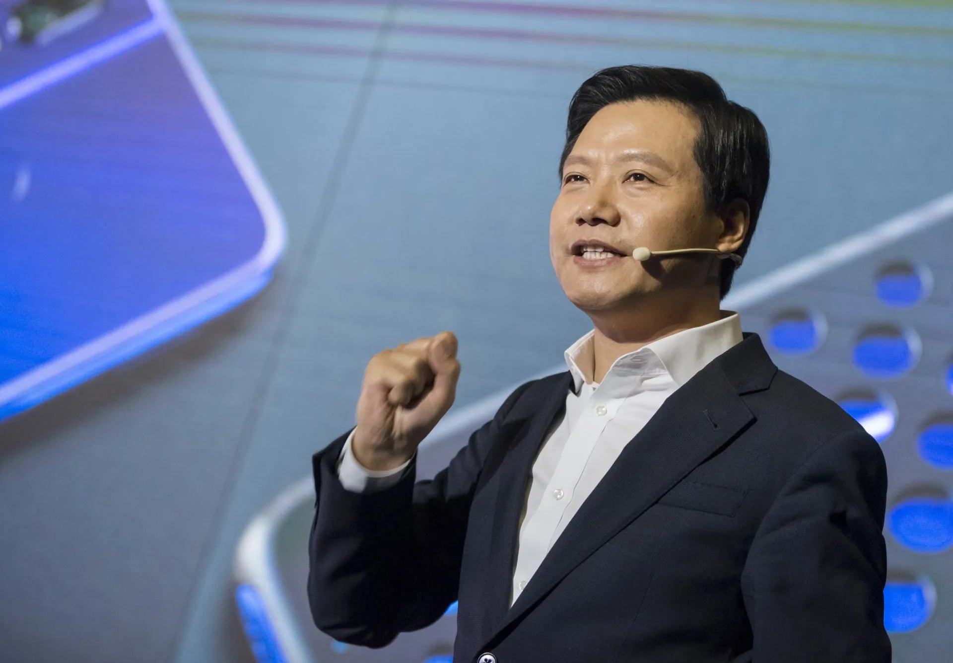 Xiaomi CEO Lei Jun during the launch of Mi AI Stick