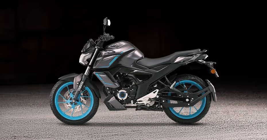 Left side view of the motorbike