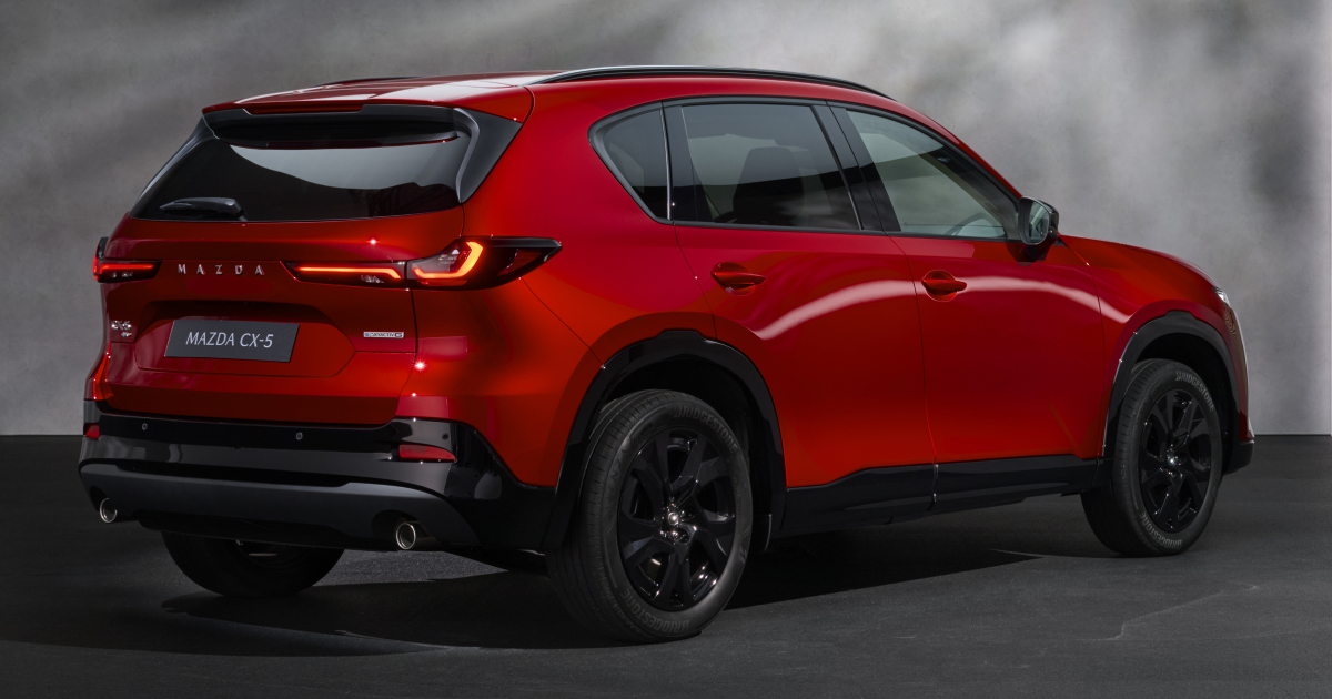 Mazda CX-5 against the backdrop of a city street