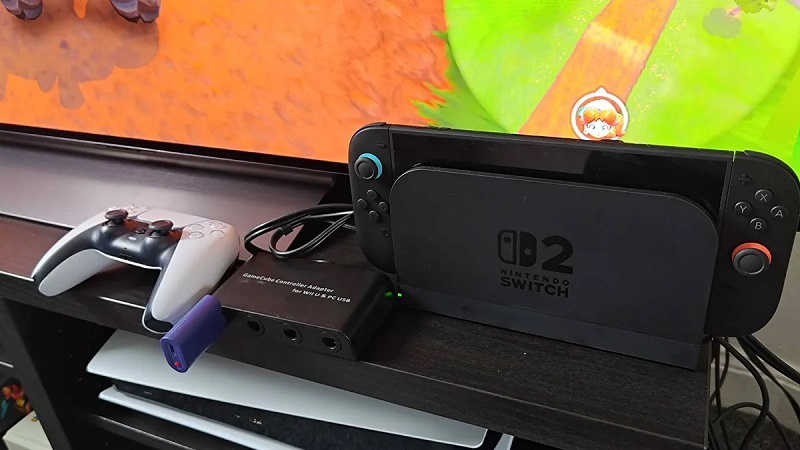 DualSense, підключений до Nintendo Switch 2. Джерело: GamesRadar