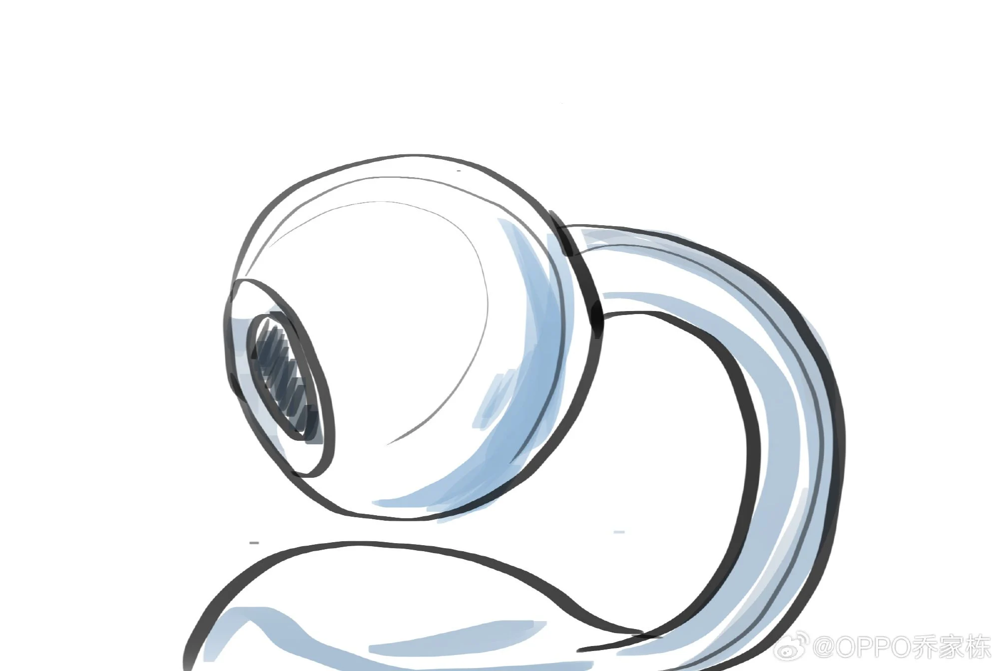 Croquis des écouteurs Oppo Enco Clip