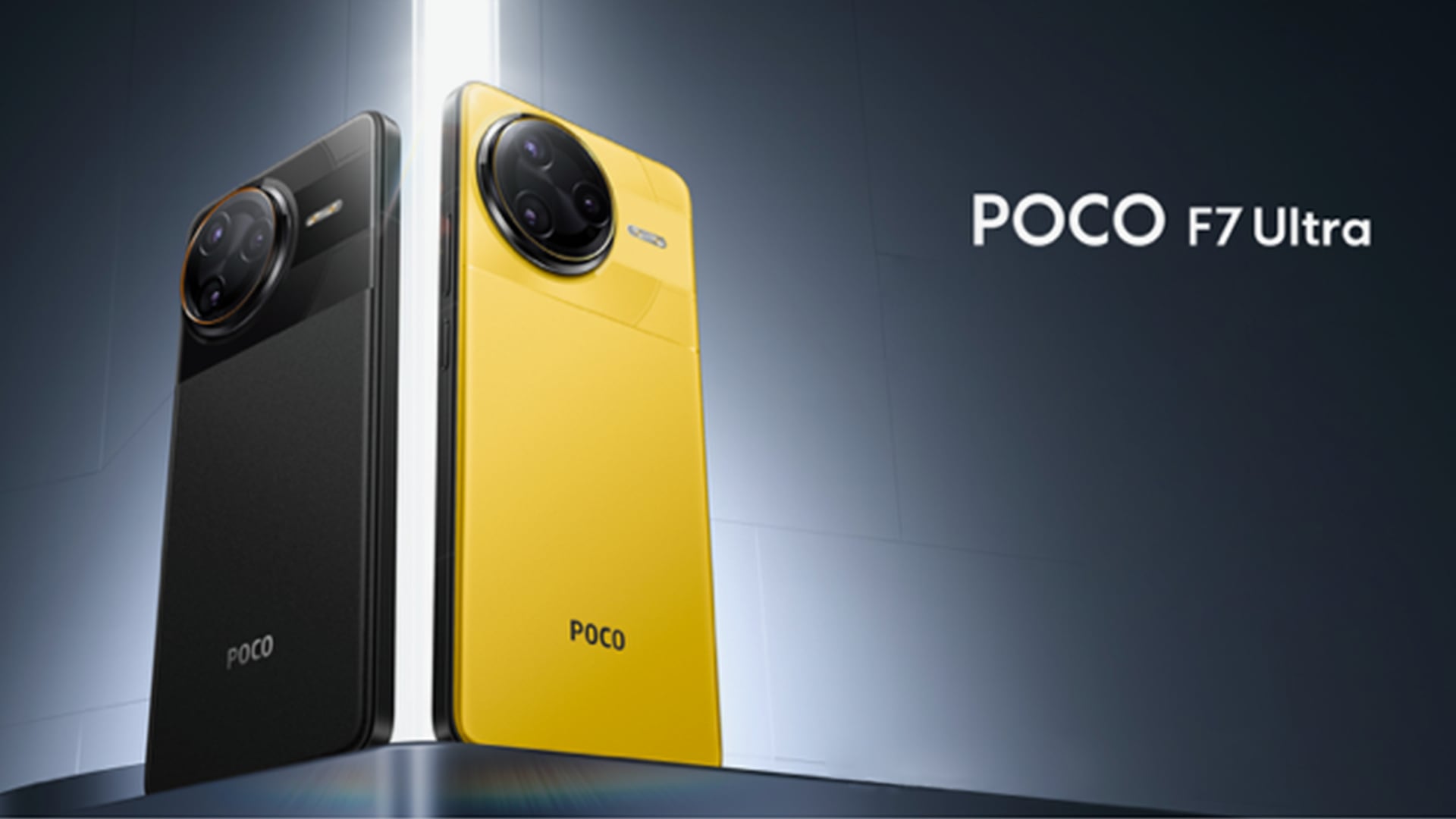 POCO F7 Ultra на черном фоне
