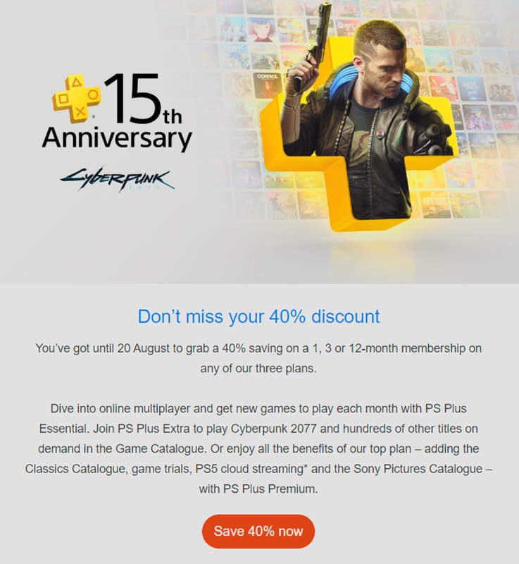 Знижка 40% на підписку PlayStation Plus