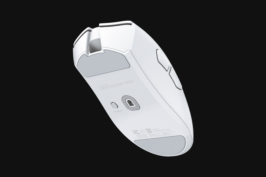 Detailed view of the Razer DeathAdder V4 Pro white