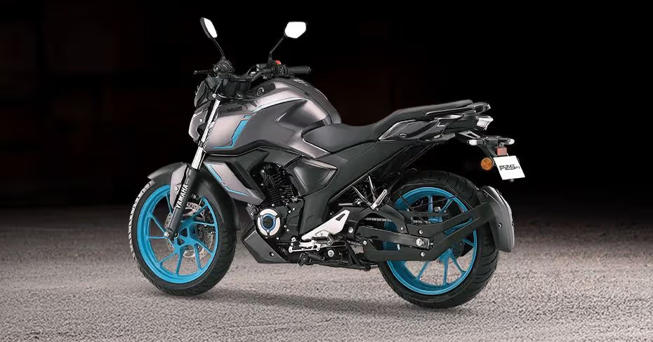 Rear-left view of the motorbike