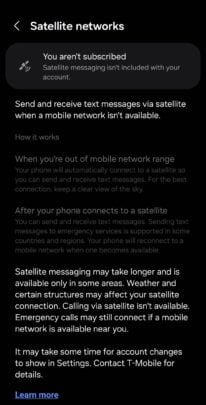 Set up satellite text messages on Galaxy S24 Ultra