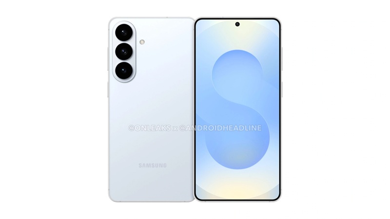 Render of Samsung Galaxy S26+ with compact camera module