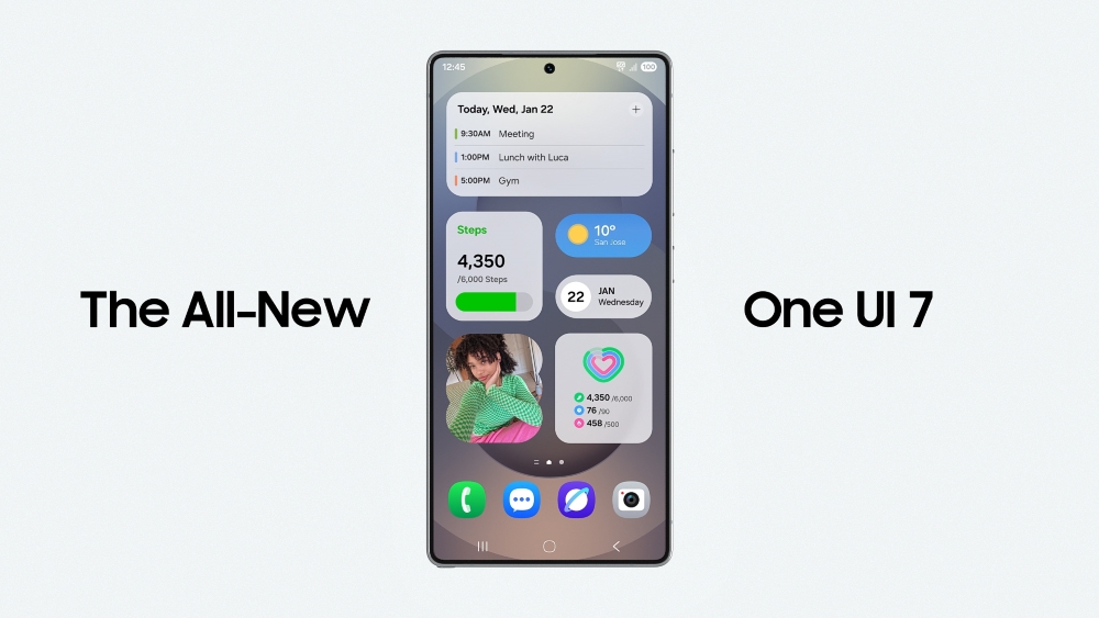 Графіка, що показує оновлення One UI 7 для Samsung