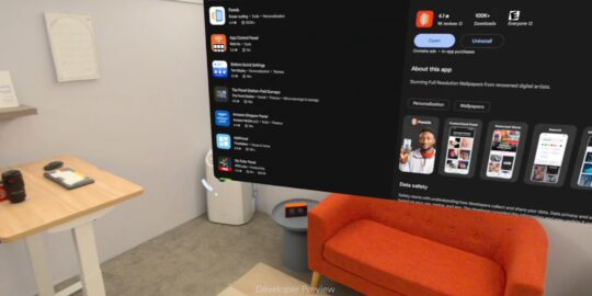 Samsung Project Moohan headset: Resize App Window