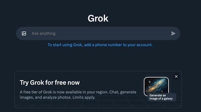"Blue ticks" won't be needed: X is testing a free version of chatbot Grok-2