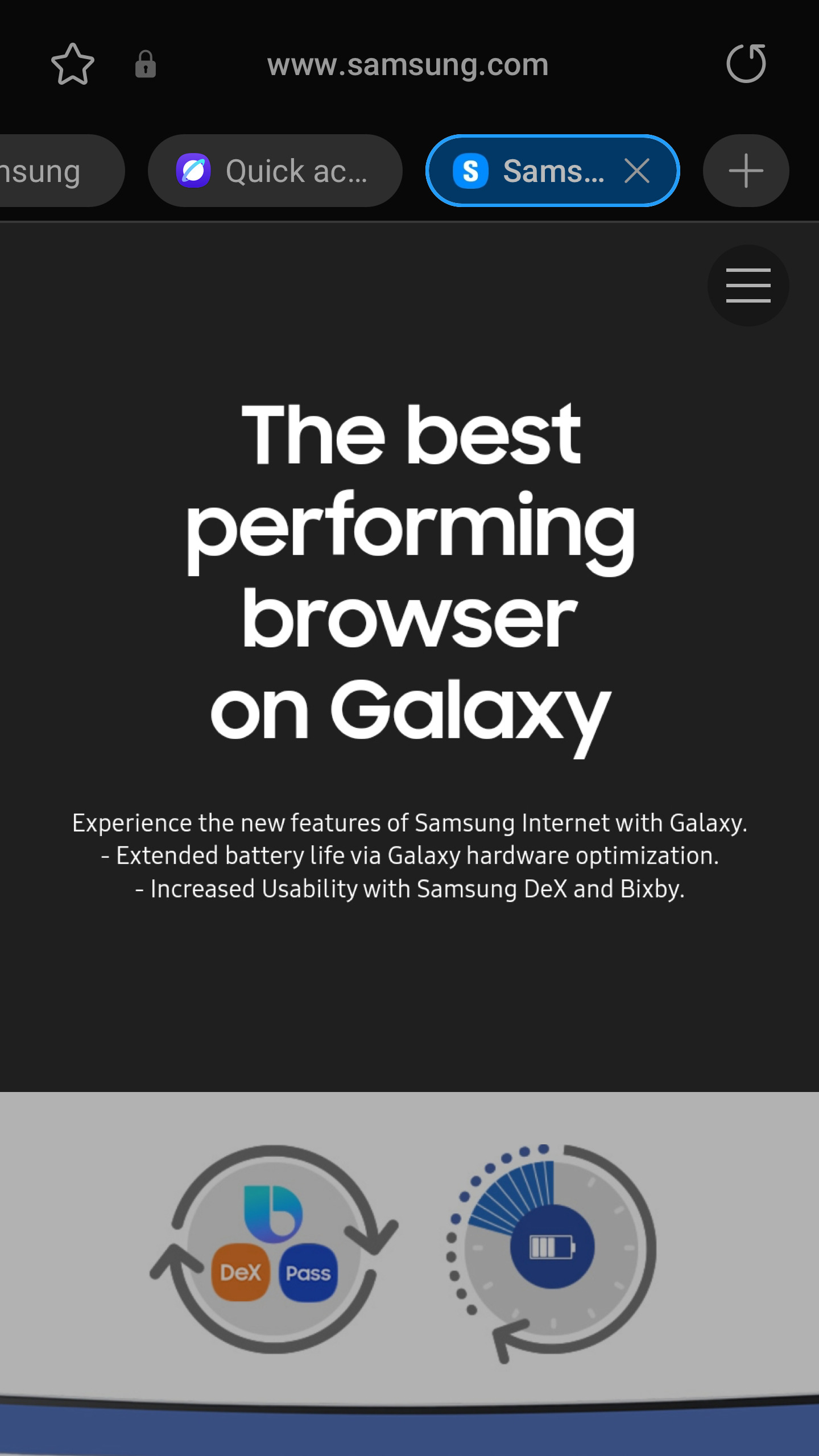 Скриншот браузера Samsung для Galaxy Fold 7 (1)