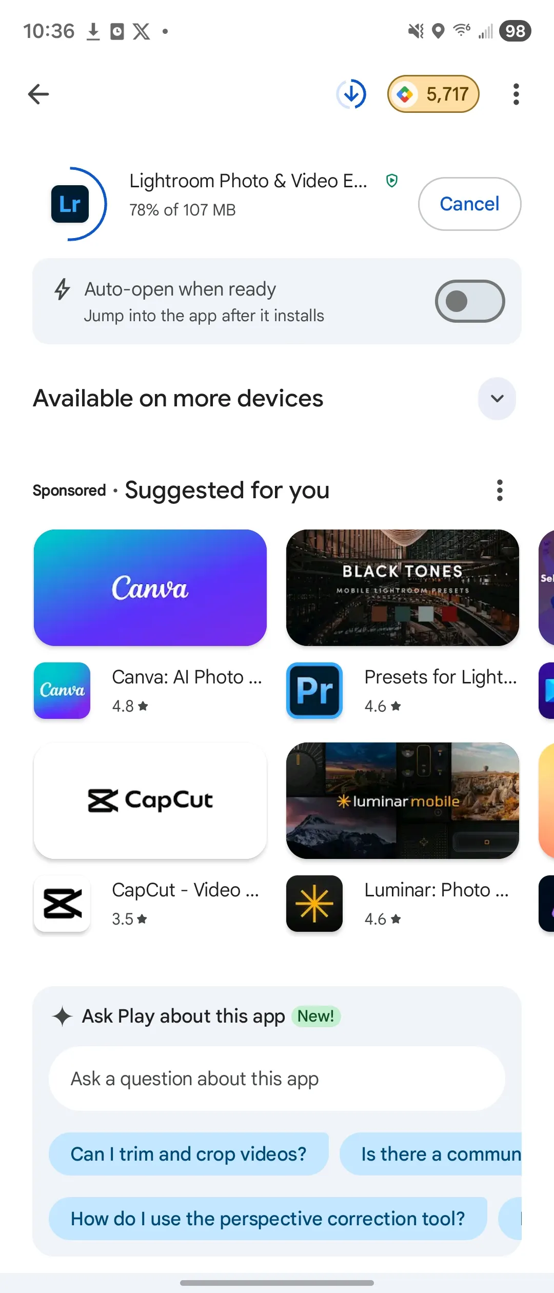 Скріншот Google Play Store