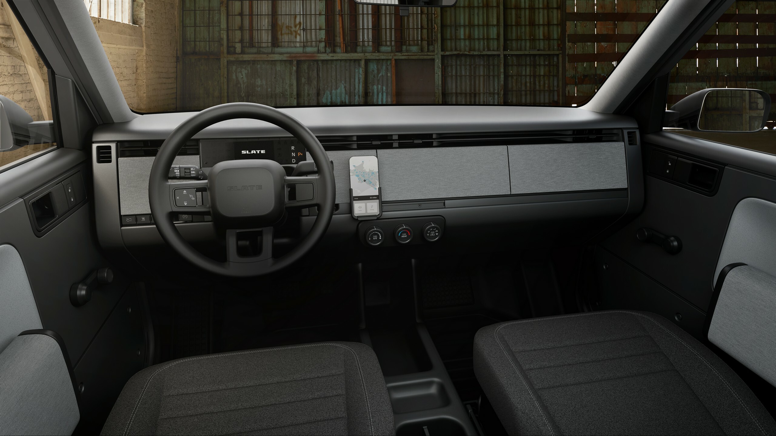 Intérieur du pickup électrique Slate