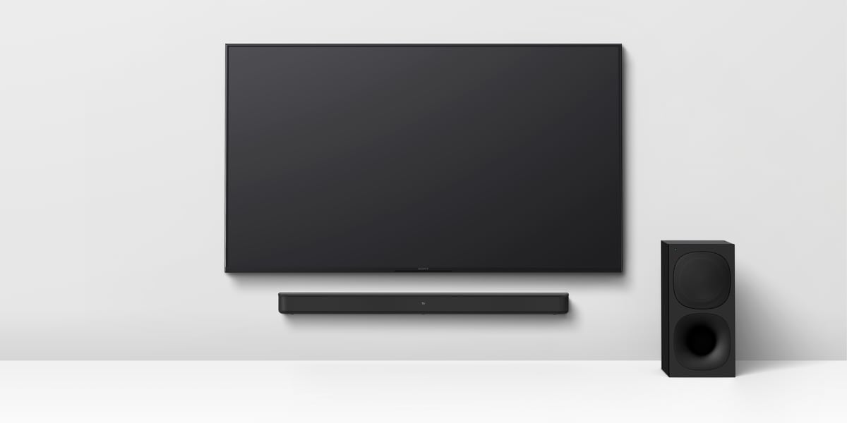 Рендер саундбару Sony HT-S400 разом з телевізором. Ілюстрація: Sony