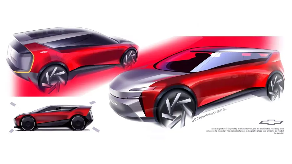 Sketches of Chevrolet sporty EV