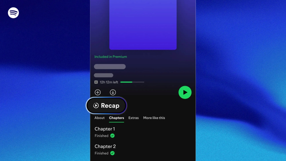 Image des récapitulatifs IA des livres audio sur Spotify