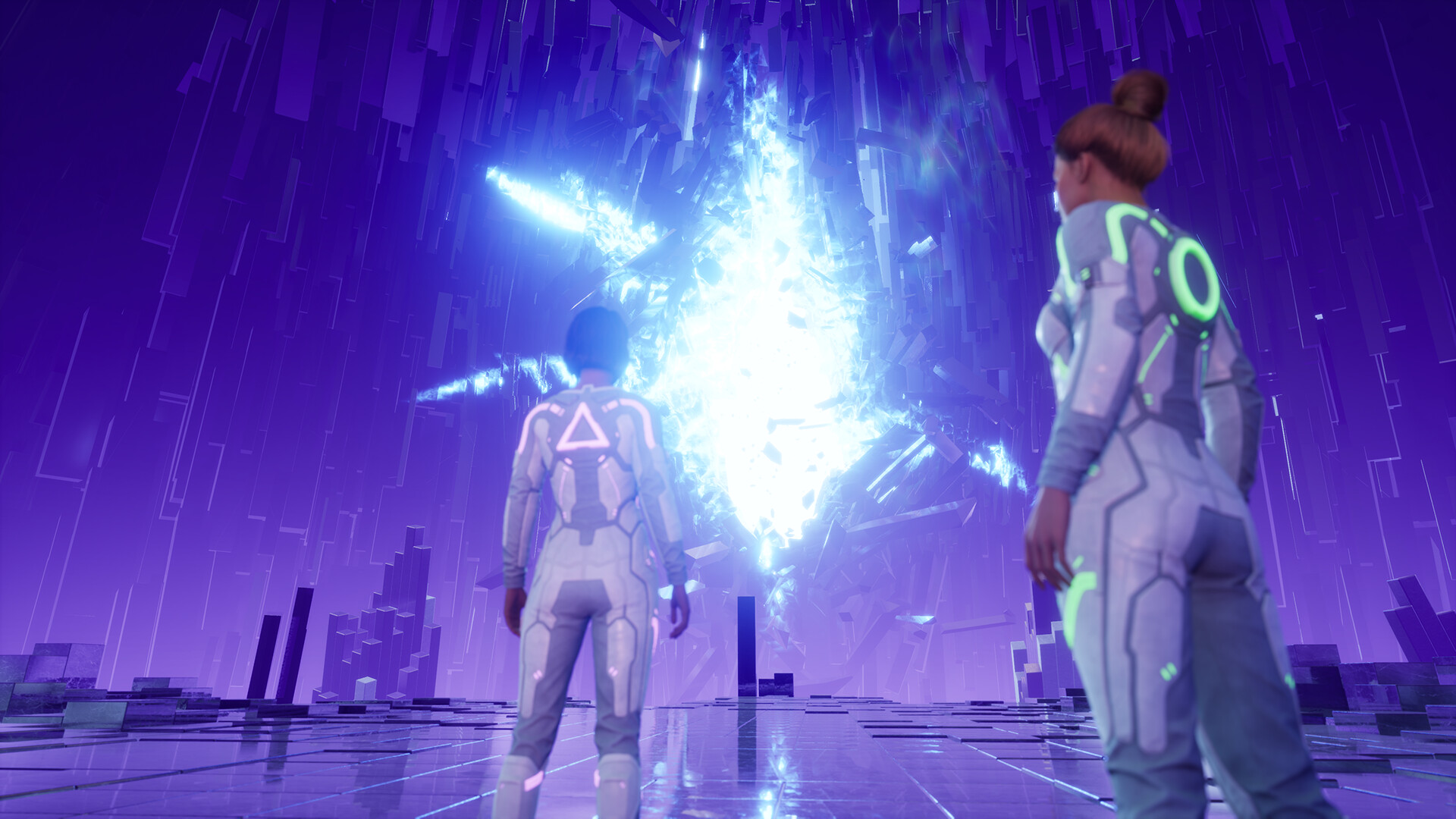 A scene from Split Fiction, where the characters explore new worlds